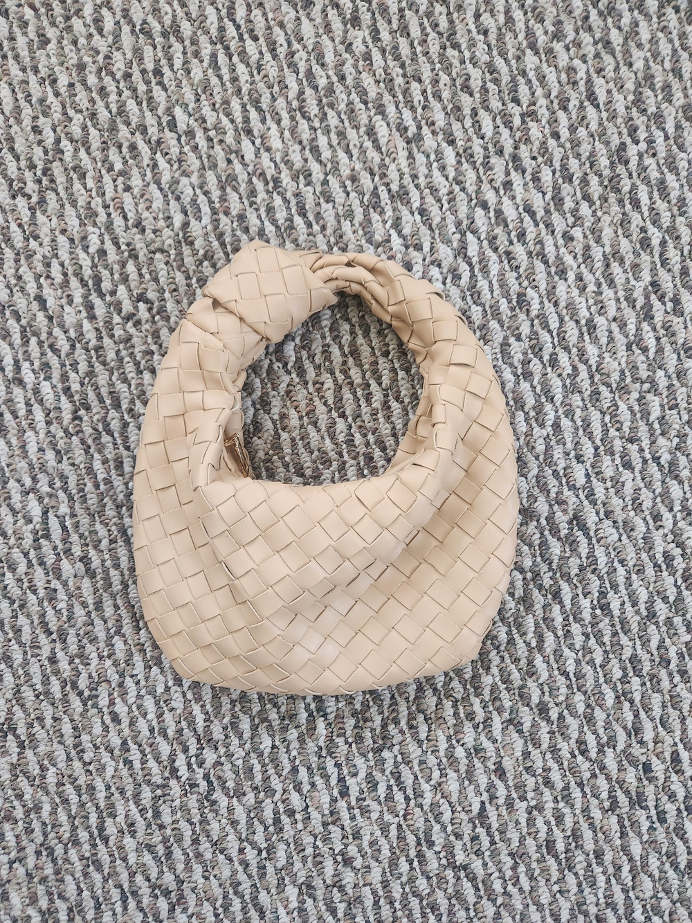 Urban Expressions Beige Woven Hobo Shoulder Bag